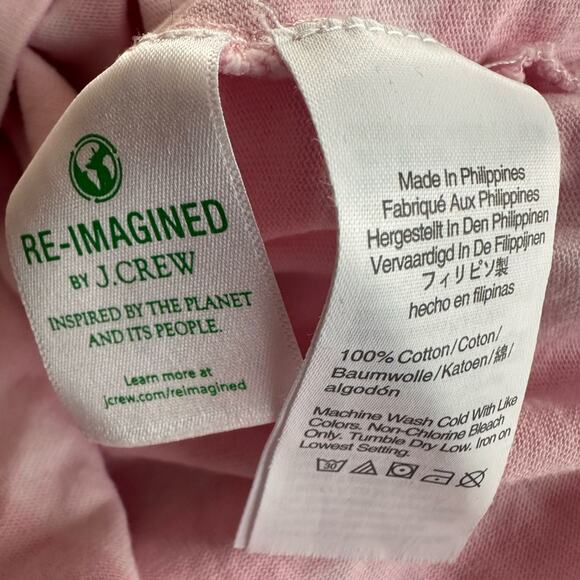 J Crew Midi T-Shirt Dress Ballerina Pink Stripe Preppy Vacation Minimalist BG216 - Picture 7 of 7